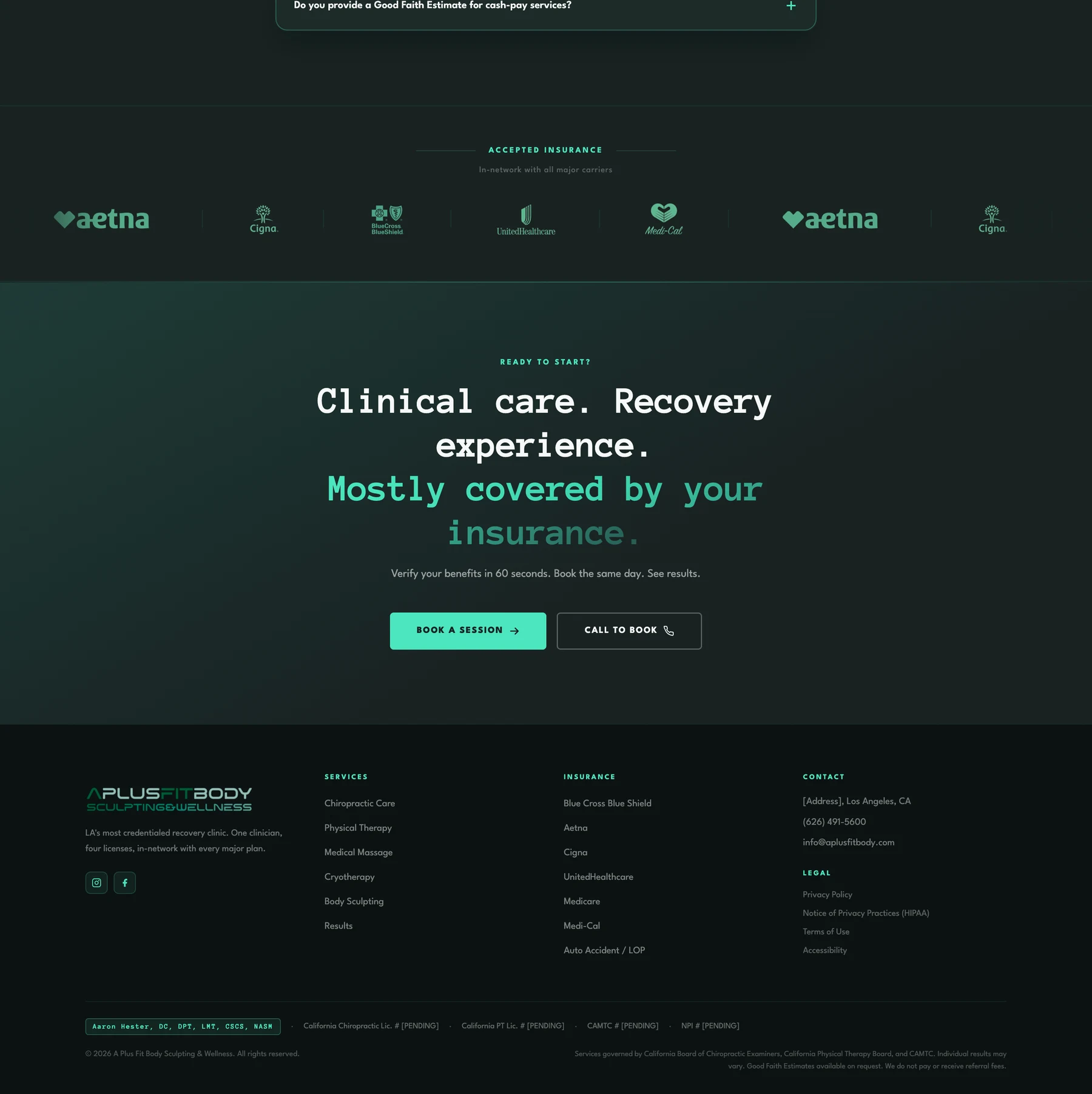 A Plus Fit Body — Booking & contact