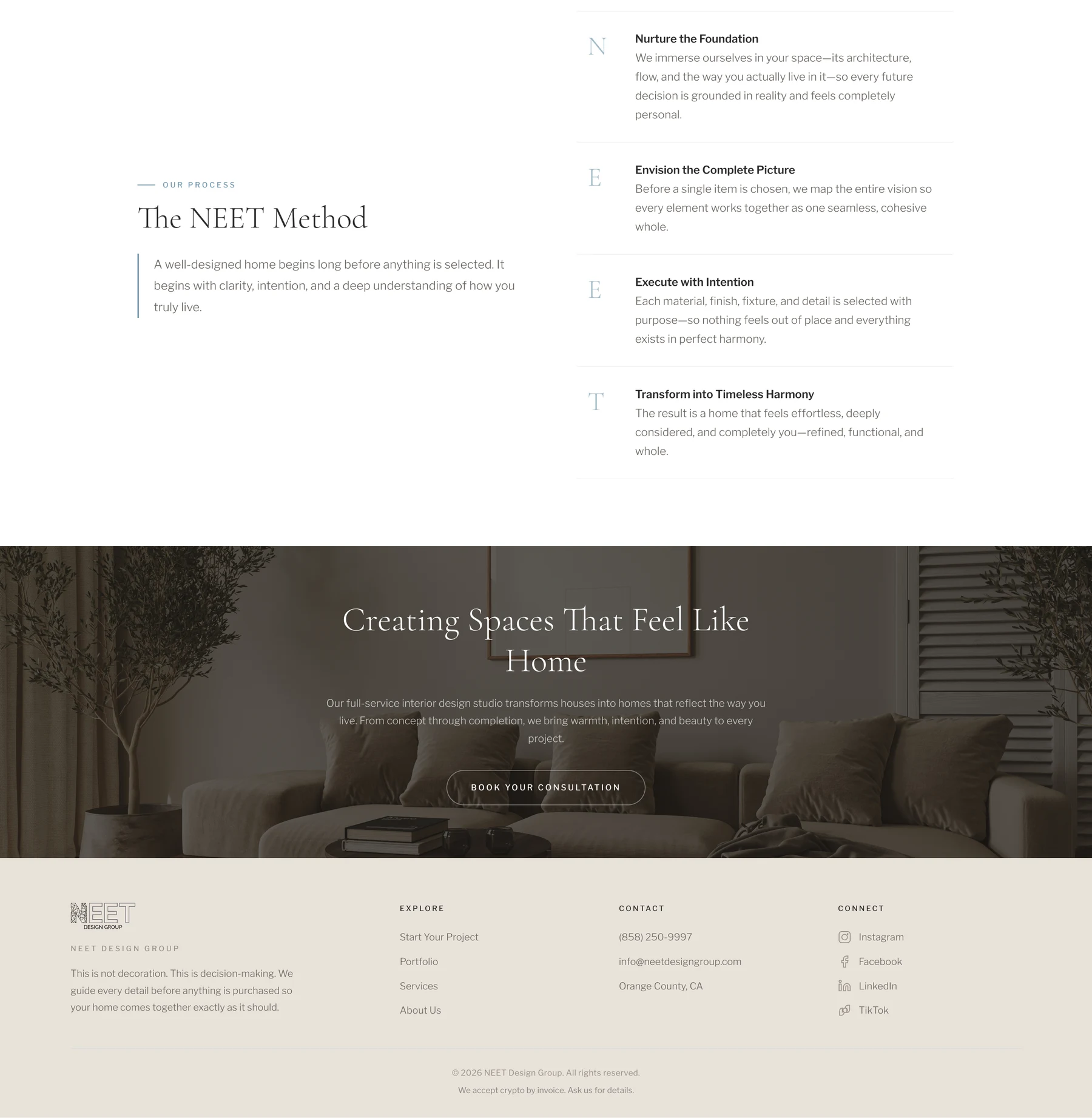 NEET Design Group — The method & project inquiry